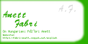 anett fabri business card